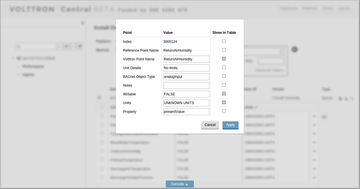 Edit Point Dialog